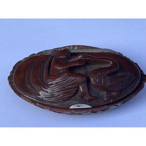 Oblong Corozo Nut Snuff Box.