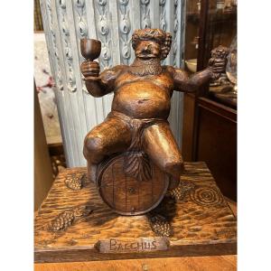 Oak Sculpture Depicting Bacchus 