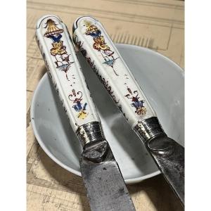 Chantilly Porcelain Handle Knives 