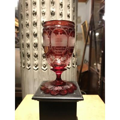 Serrated Stem Glass In Bohemian Crystal And Engraved On The ...