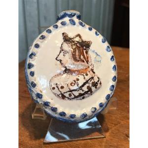 Tobacco Shaker In Polychrome Faience.