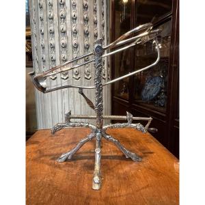 Decanter In Silver Metal.