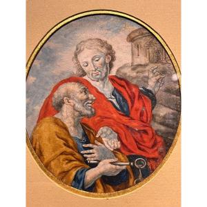 Saint Peter Receiving The Keys From Jesus.