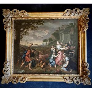 Moses And The Daughters Of Jethro (after Charles The Brown 1619-1690).