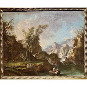 Landscape With Waterfall Alessandro, Magnasco, (1667–1749.) Surroundings.