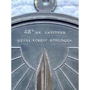 Interesting Bronze Sundial Henri Robert Watchmaker To The Queen Paris C 1830