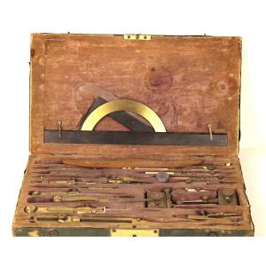 Large Architect And Mathematics Kit Signed Kern A Arrau Switzerland C.1800