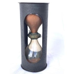 Louis XIV Travel Hourglass In Iron Sheet.