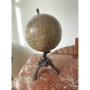 Miniature 22cm Globe, Model By Lebegue In Paris, Circa 1880