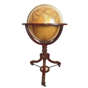Large Terrestrial Library Globe, 53 Cm In Diameter, Signed Newton, Dated January 1, 1828
