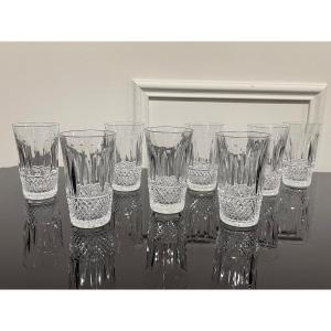 Saint Louis - Tommy Model 8 Crystal Goblets H: 9 Cm
