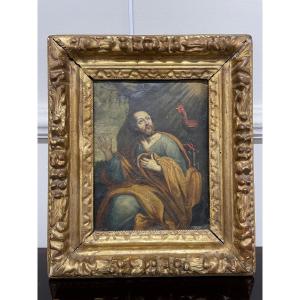 French School From The 17th - Saint Pierre Oil On Copper