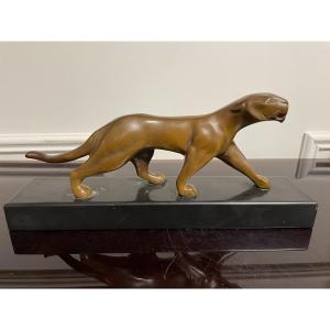 Michel Decoux - Bronze Panther, Art Deco, 1930