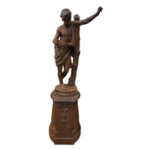 "the Apollo Sauroctaune" Cast Iron From The Val d'Osne Art Foundry. 19th Century.