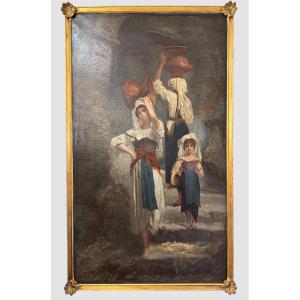 Large Hst "the Water Carriers" After Ernest Hebert's "the Cervarolles"