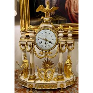 Louis XVI Period Regulator Clock "allegory Of War And Peace" Signed Lechopié