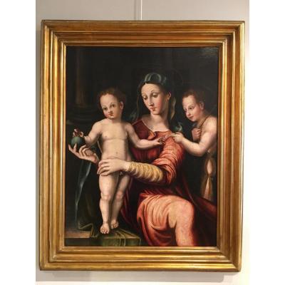 "madonna And Child, And Little Saint John" Of The 16th Century