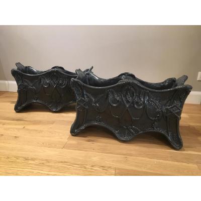 Pair Of Cast Iron Planters