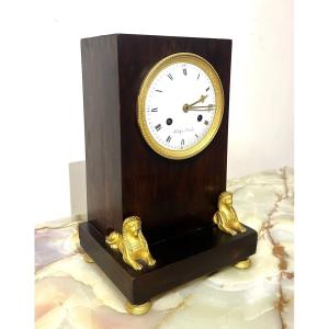 Empire Period Borne Clock In Mahogany And Gilt Bronze