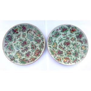 Pair Of 19th Century Canton Porcelain Plates