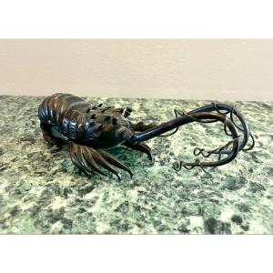 Bronze Crayfish Japan End Of 19th Century