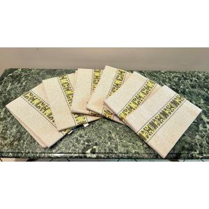 6 Old Ecru Tea Towels