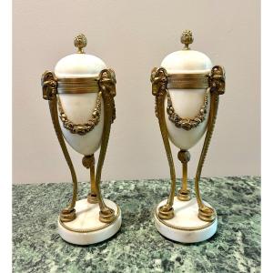 Pair Of Reversible Candlestick Casseroles In The Lxvi Style, Napoleon III Period