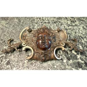 Important Patinated Bronze Pediment,  Napoleon III Period