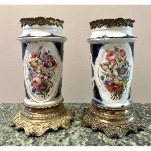Pair Of 19th Century Bayeux Porcelain Vases