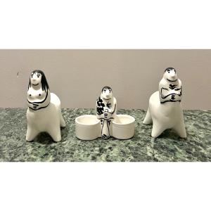 Ceramic Character Condiment Set