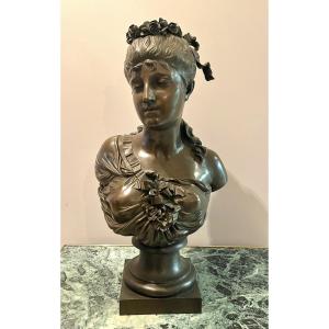 Large Bronze Bust Of A Woman