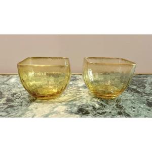 Pair Of Daum Crystal Bowls, Late 19th Century