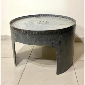 Industrial Coffee Table In Riveted Metal