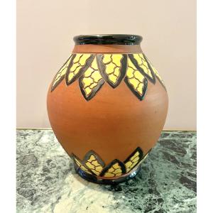 Ray Camart Art Deco Style Terracotta Vase