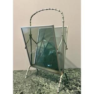 Baguès Style Magazine Rack In Silver-plated Brass