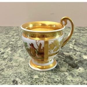 Paris Porcelain Chocolate Cup From The Restoration Period