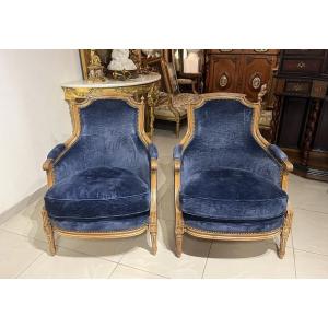 Pair Of Lxvi Style Bergères