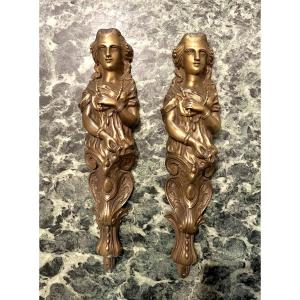 Two Late 19th Century Female Furniture Bronzes