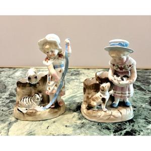 Two Late 19th Century Porcelain Pyrogens For Little Girls