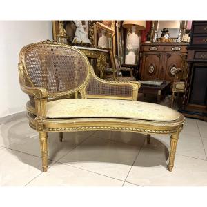 Lxvi Style Gilded Wood Caned Daybed