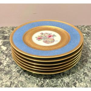 Six Porcelain Plates E. Bourgeois Paris