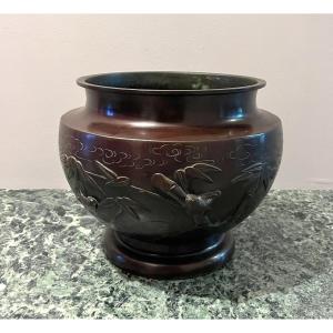 19th Century Japanese Bronze Plant Pot