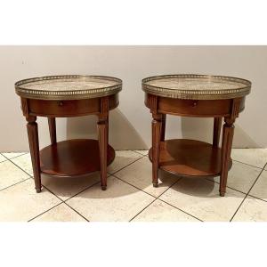 Pair Of Louis XVI Style Bouillotte Side Tables