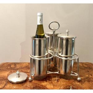 Soh Silver Metal Wine Bottle Holder
