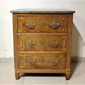 Small Marquetry Chest Of Drawers, Louis XVI Period, 18th Century