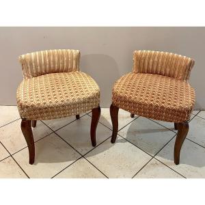 Pair Of Small Armchairs From The 50s
