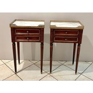 Pair Of Lxvi Style Mahogany Bedside Tables