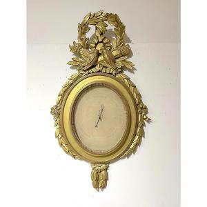 Barometer In Gilded Carved Wood, Style Lxvi
