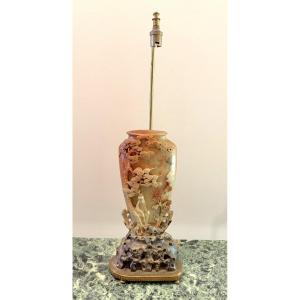 19th-century Chinese Lardstone Vase Converted Into A Lamp