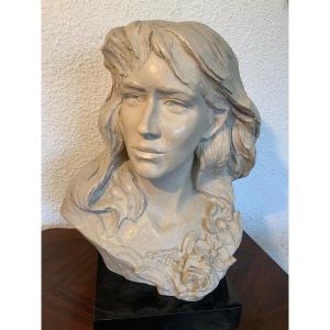 Bust Of A Young Girl Signed Austin Prod